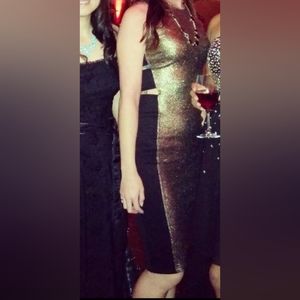 Forever 21 black and gold dress size small